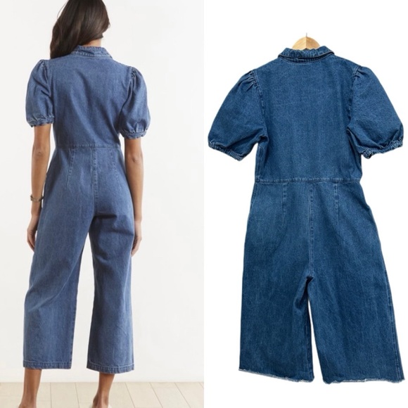 THE ODELLS Tamil  Denim Jumpsuit INDIGO SIZE 10 - Picture 3 of 15